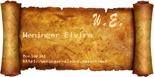 Weninger Elvira névjegykártya